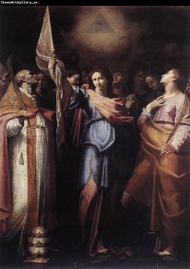 CAVAROZZI, Bartolomeo St Ursula and Her Companions with Pope Ciriacus and St Catherine of Alexandria g